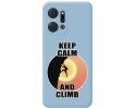Funda Silicona Líquida Azul para Huawei Honor X7a diseño Hombre Escalada Dibujos