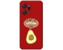 Funda Silicona Líquida Roja para Huawei Honor X7a diseño Vegan Life Dibujos