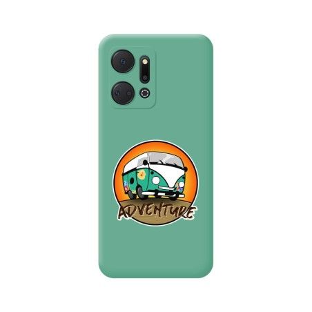 Funda Silicona Líquida Verde para Huawei Honor X7a diseño Adventure Dibujos