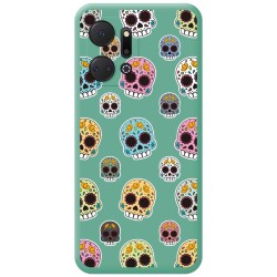 Funda Silicona Líquida Verde para Huawei Honor X7a diseño Catrina Dibujos