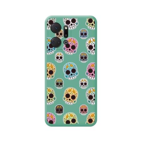 Funda Silicona Líquida Verde para Huawei Honor X7a diseño Catrina Dibujos