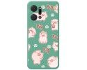 Funda Silicona Líquida Verde para Huawei Honor X7a diseño Cerdos Dibujos