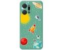 Funda Silicona Líquida Verde para Huawei Honor X7a diseño Espacio Dibujos