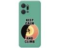Funda Silicona Líquida Verde para Huawei Honor X7a diseño Hombre Escalada Dibujos