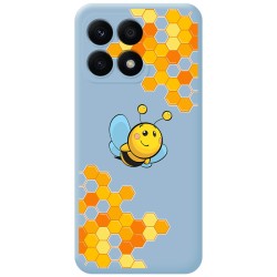 Funda Silicona Líquida Azul para Huawei Honor X8a diseño Abeja Dibujos