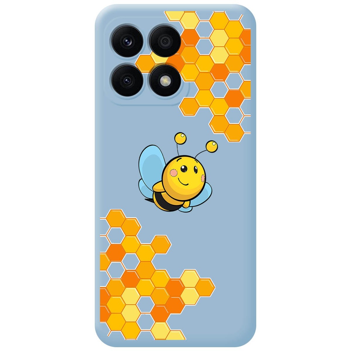 Funda Silicona Líquida Azul para Huawei Honor X8a diseño Abeja Dibujos