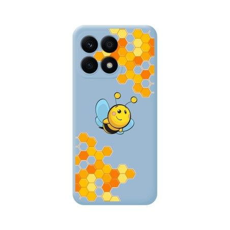 Funda Silicona Líquida Azul para Huawei Honor X8a diseño Abeja Dibujos