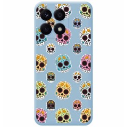 Funda Silicona Líquida Azul para Huawei Honor X8a diseño Catrina Dibujos