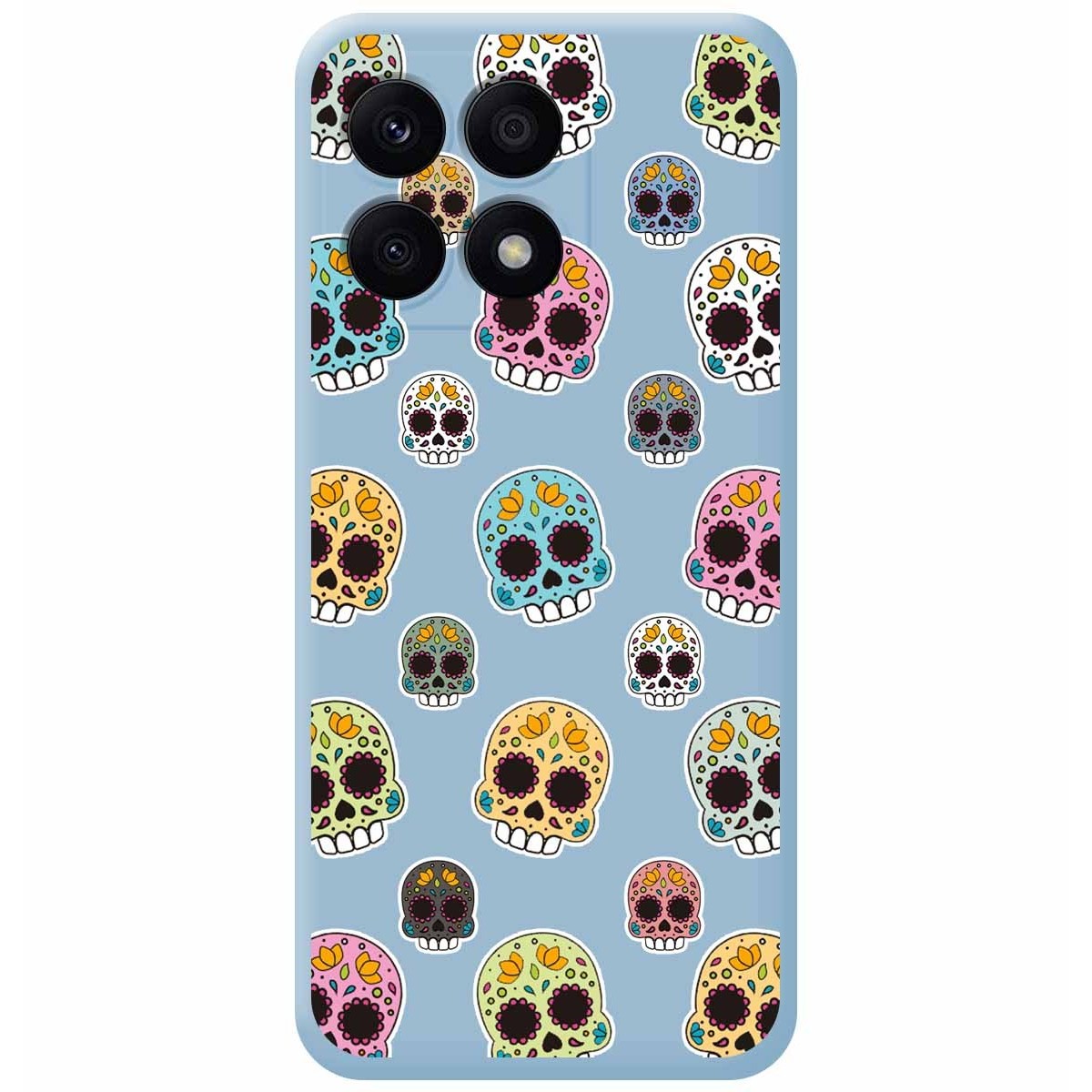 Funda Silicona Líquida Azul para Huawei Honor X8a diseño Catrina Dibujos