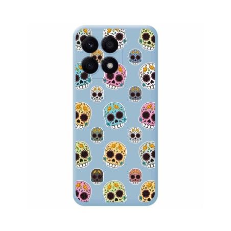 Funda Silicona Líquida Azul para Huawei Honor X8a diseño Catrina Dibujos