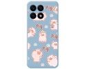 Funda Silicona Líquida Azul para Huawei Honor X8a diseño Cerdos Dibujos