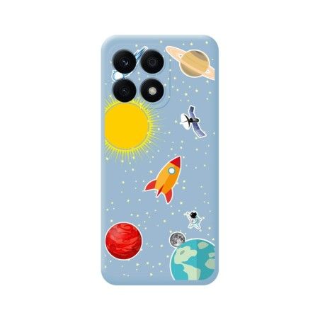 Funda Silicona Líquida Azul para Huawei Honor X8a diseño Espacio Dibujos