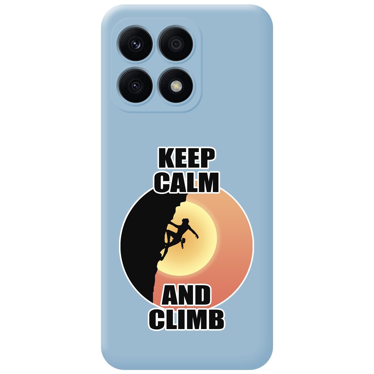 Funda Silicona Líquida Azul para Huawei Honor X8a diseño Mujer Escalada Dibujos