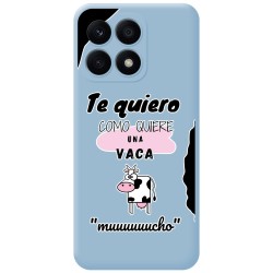 Funda Silicona Líquida Azul para Huawei Honor X8a diseño Vaca Dibujos