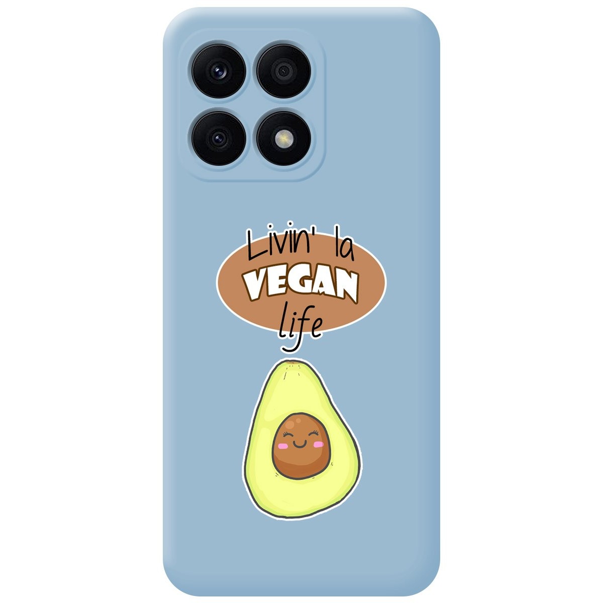 Funda Silicona Líquida Azul para Huawei Honor X8a diseño Vegan Life Dibujos