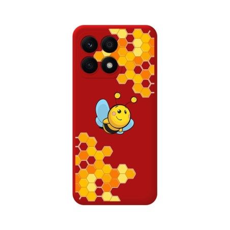 Funda Silicona Líquida Roja para Huawei Honor X8a diseño Abeja Dibujos