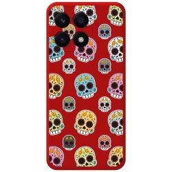 Funda Silicona Líquida Roja para Huawei Honor X8a diseño Catrina Dibujos