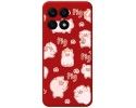 Funda Silicona Líquida Roja para Huawei Honor X8a diseño Cerdos Dibujos
