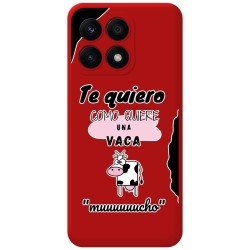 Funda Silicona Líquida Roja para Huawei Honor X8a diseño Vaca Dibujos