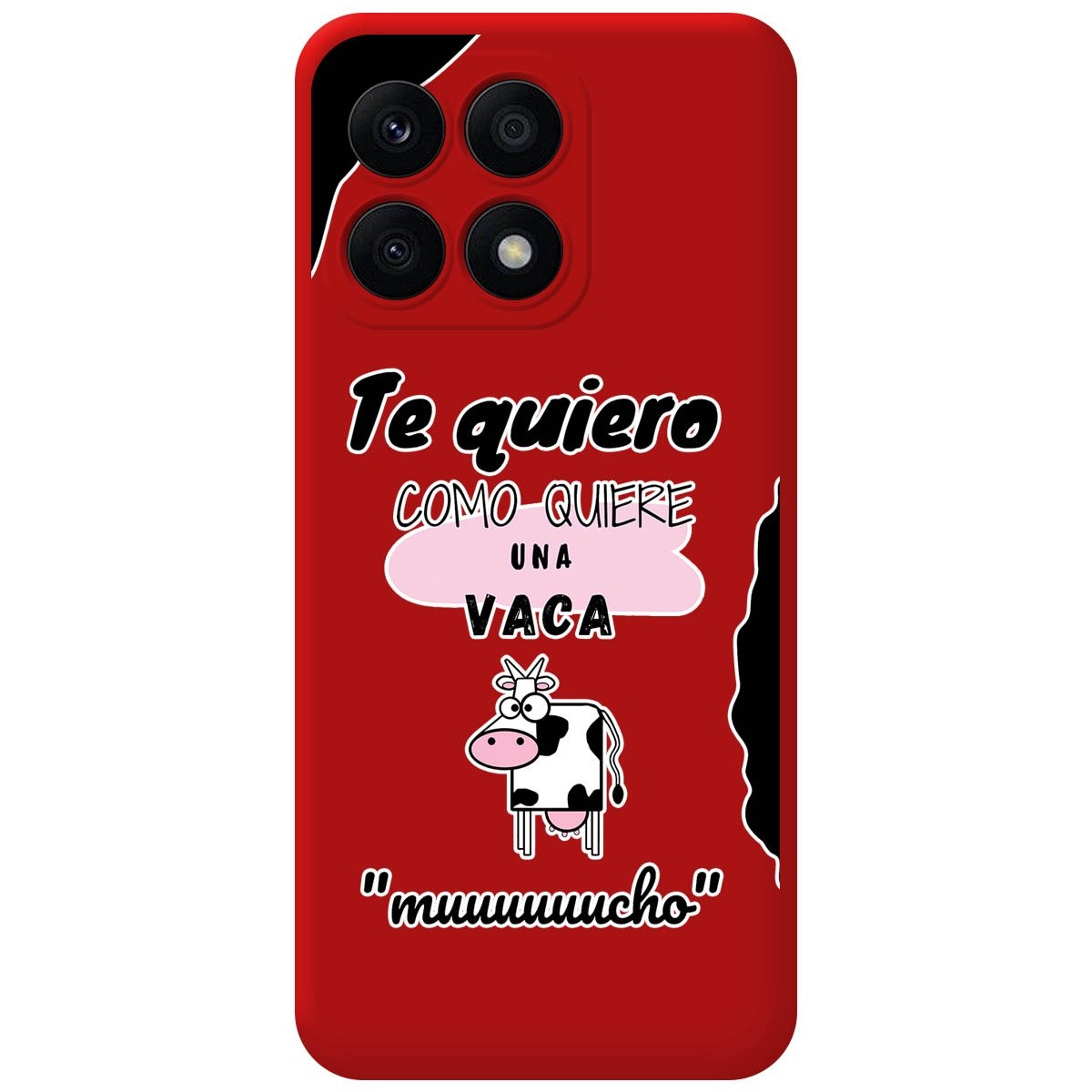 Funda Silicona Líquida Roja para Huawei Honor X8a diseño Vaca Dibujos