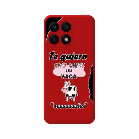 Funda Silicona Líquida Roja para Huawei Honor X8a diseño Vaca Dibujos