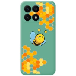 Funda Silicona Líquida Verde para Huawei Honor X8a diseño Abeja Dibujos