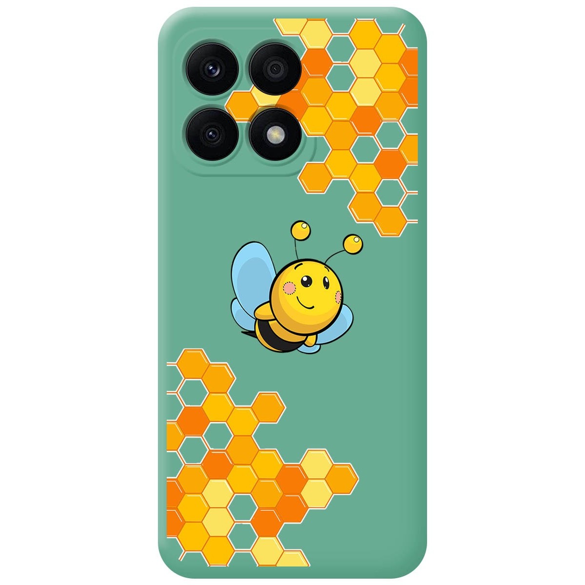 Funda Silicona Líquida Verde para Huawei Honor X8a diseño Abeja Dibujos