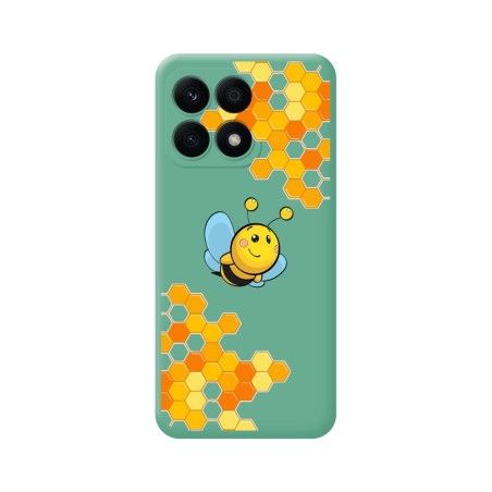 Funda Silicona Líquida Verde para Huawei Honor X8a diseño Abeja Dibujos