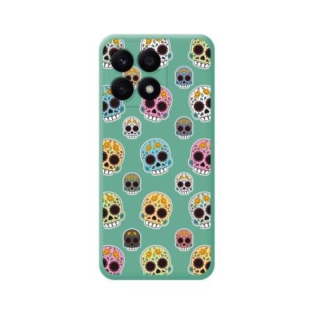 Funda Silicona Líquida Verde para Huawei Honor X8a diseño Catrina Dibujos