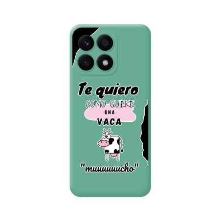 Funda Silicona Líquida Verde para Huawei Honor X8a diseño Vaca Dibujos