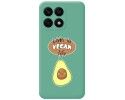 Funda Silicona Líquida Verde para Huawei Honor X8a diseño Vegan Life Dibujos