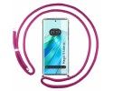Funda Colgante Transparente para Huawei Honor Magic 5 Lite 5G con Cordon Rosa Fucsia