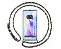 Funda Colgante Transparente para Huawei Honor X7a con Cordon Verde / Dorado