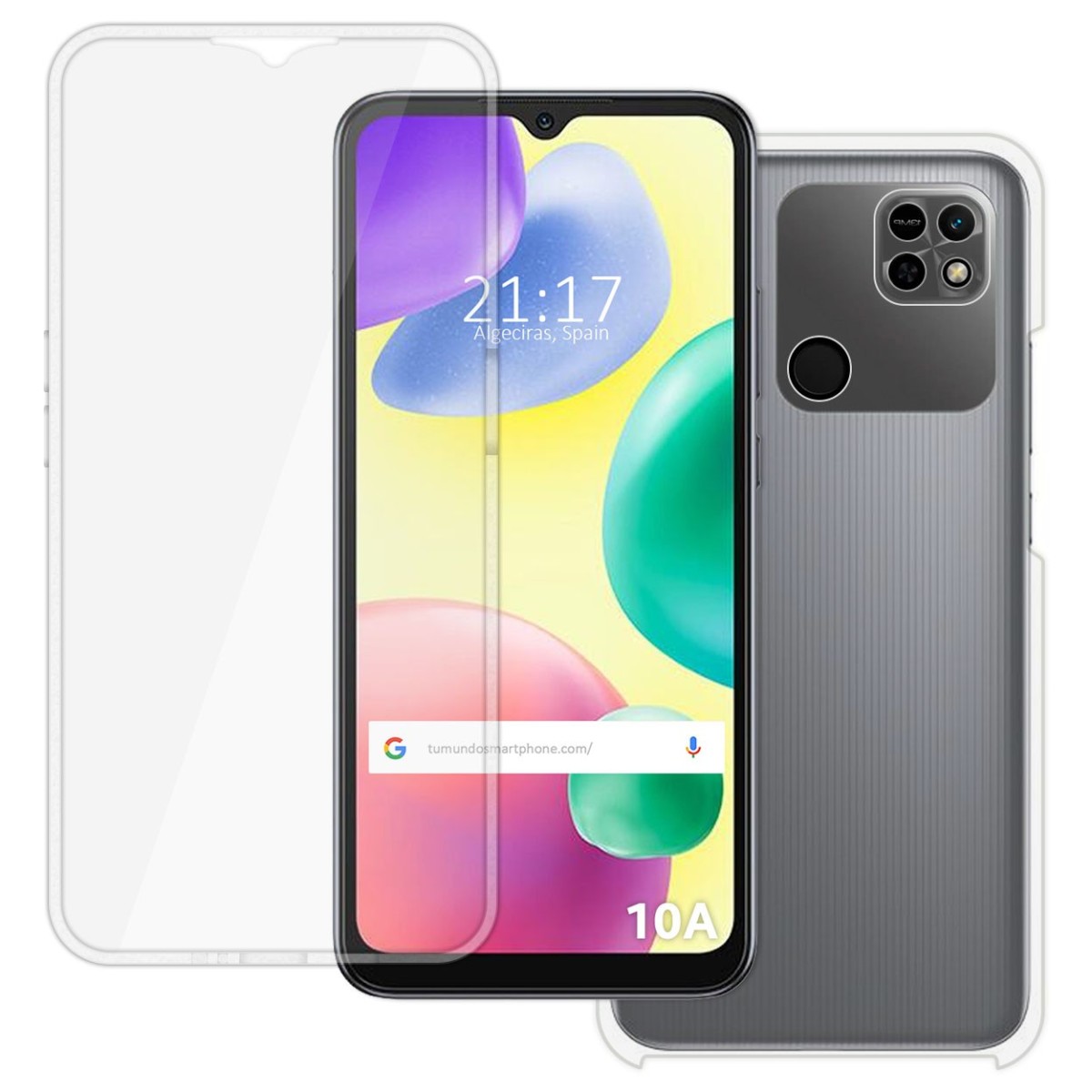 Funda Doble Transparente Pc + Tpu Full Body 360 compatible con Xiaomi Redmi 10A