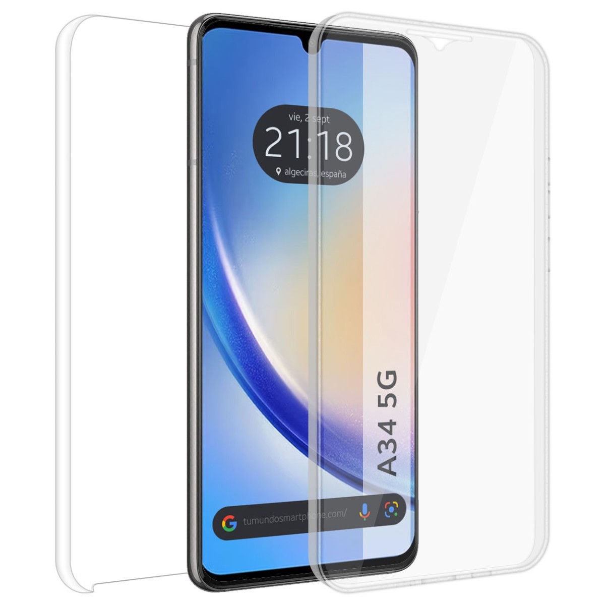 Funda Doble Transparente Pc + Tpu Full Body 360 para Samsung Galaxy A34 5G