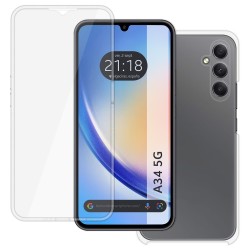 Funda Doble Transparente Pc + Tpu Full Body 360 para Samsung Galaxy A34 5G 2