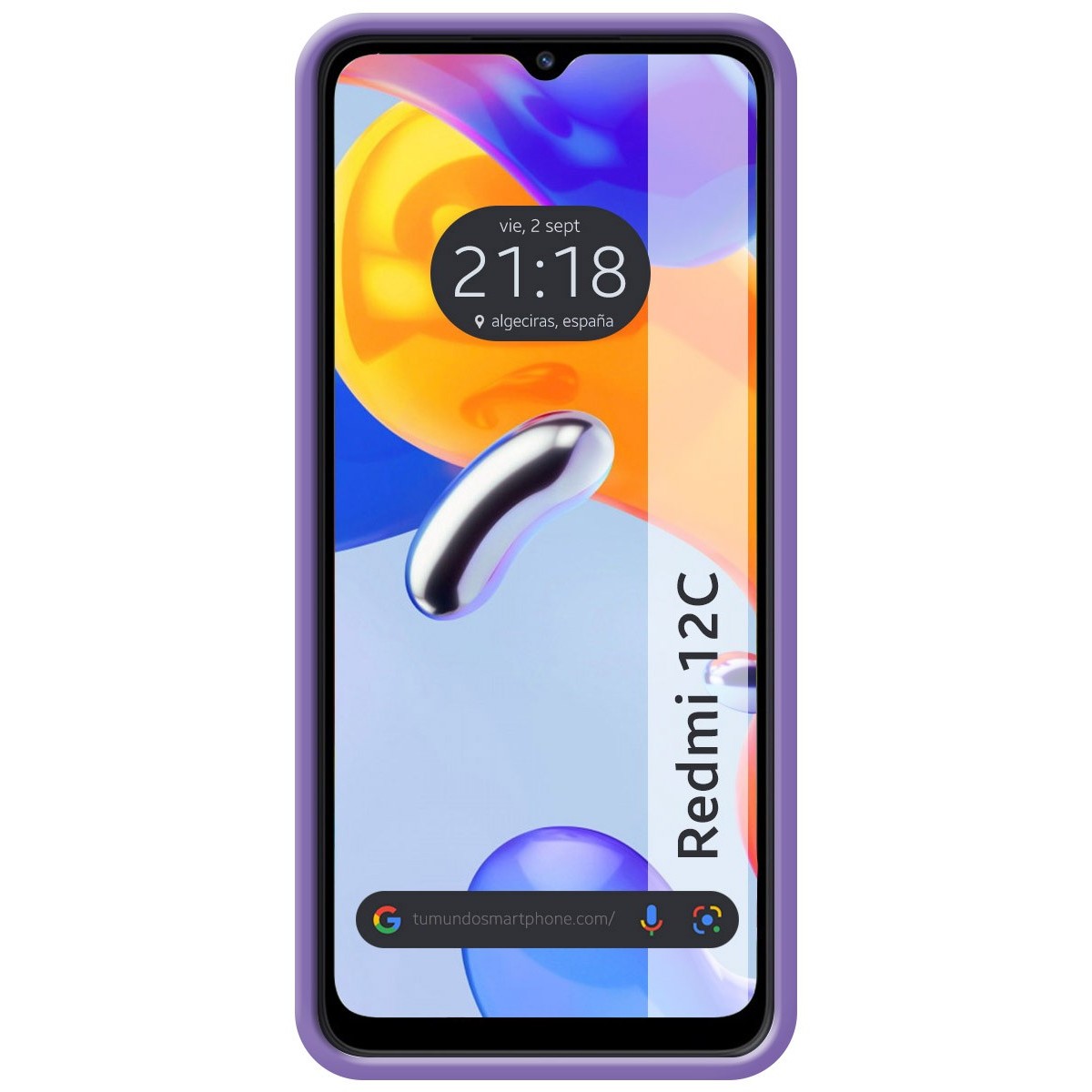 Funda Silicona Líquida Ultra Suave compatible con Xiaomi Redmi 12C color Morada