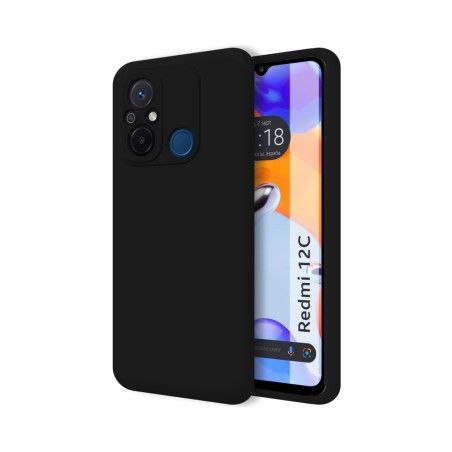 Funda Silicona Líquida Ultra Suave compatible con Xiaomi Redmi 12C color Negra