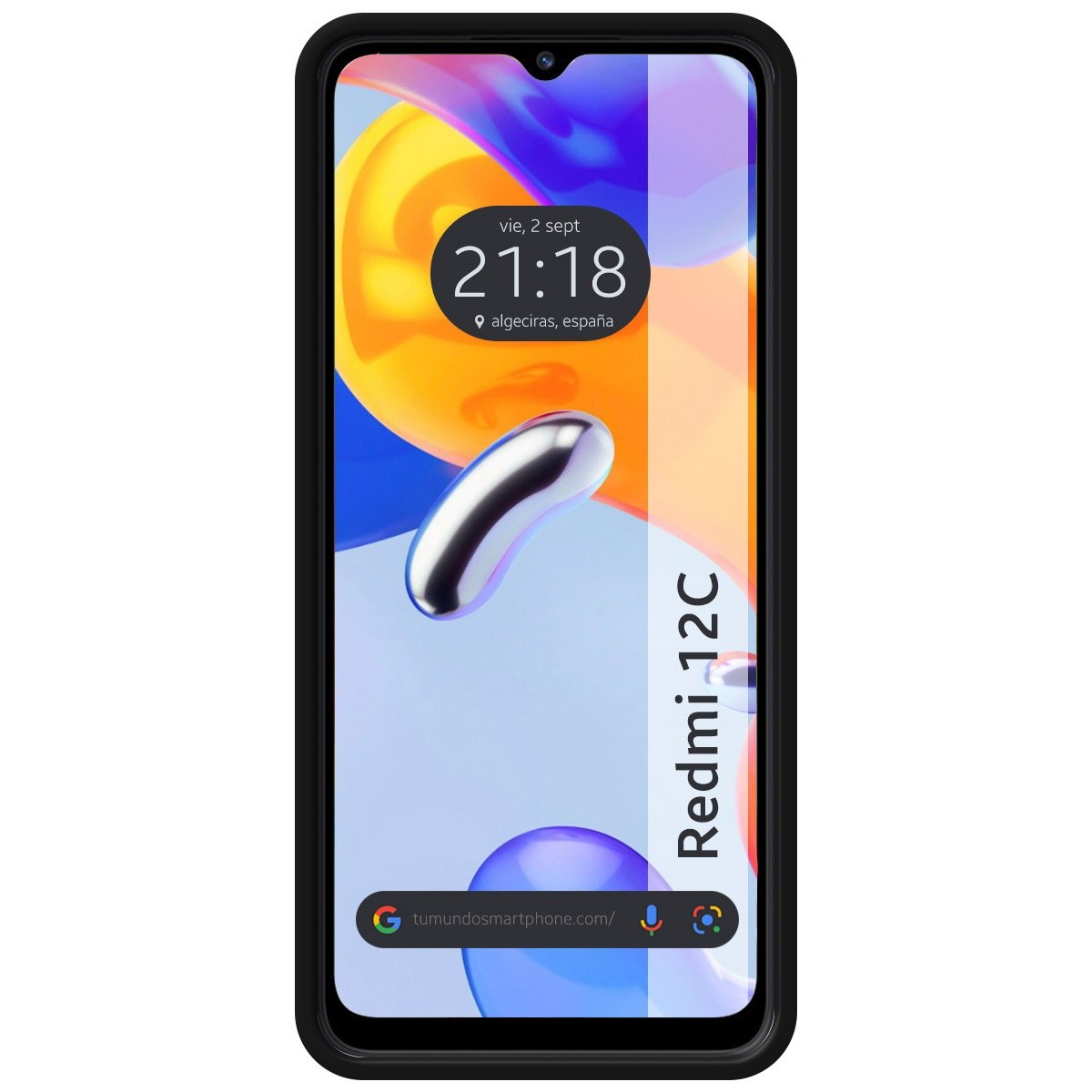 Funda Silicona Líquida Ultra Suave compatible con Xiaomi Redmi 12C color Negra