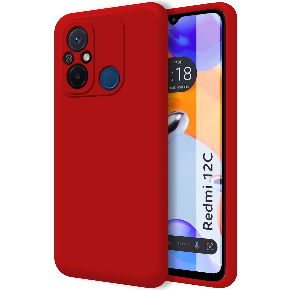 Funda Silicona Líquida Ultra Suave compatible con Xiaomi Redmi 12C color Roja