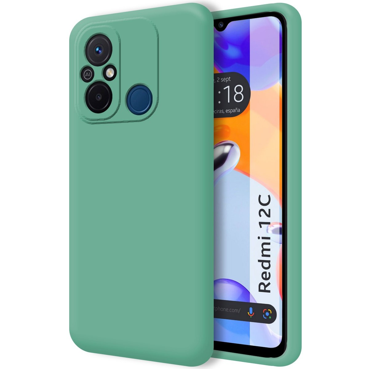 Funda Silicona Líquida Ultra Suave compatible con Xiaomi Redmi 12C color Verde