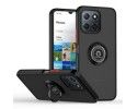 Funda Mate con Borde Negro y Anillo Giratorio 360 para Huawei Honor X8a