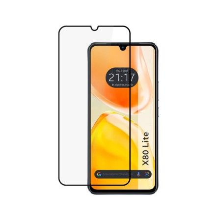 Protector Cristal Templado Completo 5D Full Glue Negro para Vivo X80 Lite 5G Vidrio