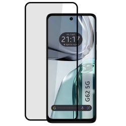 Protector Cristal Templado Completo 5D Full Glue Negro para Motorola Moto G62 5G Vidrio