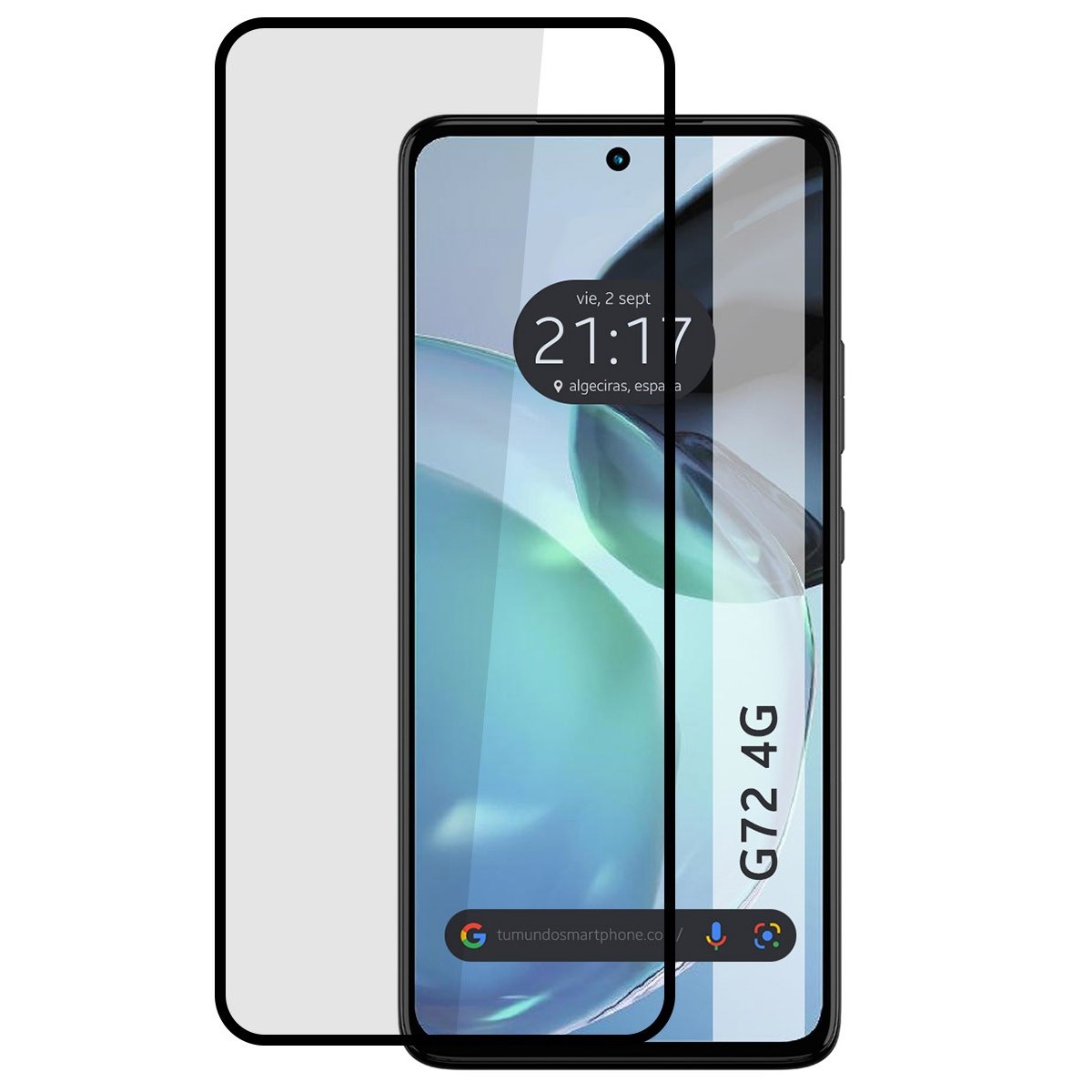 Protector Cristal Templado Completo 5D Full Glue Negro para Motorola Moto G72 4G Vidrio