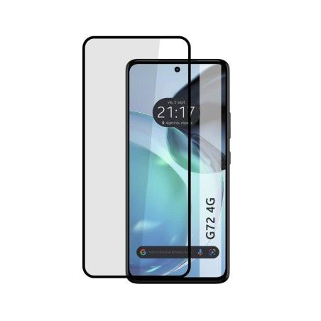 Protector Cristal Templado Completo 5D Full Glue Negro para Motorola Moto G72 4G Vidrio