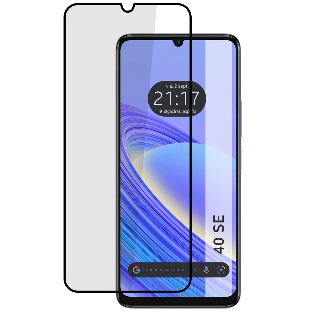 Protector Cristal Templado Completo 5D Full Glue Negro para TCL 40 SE Vidrio