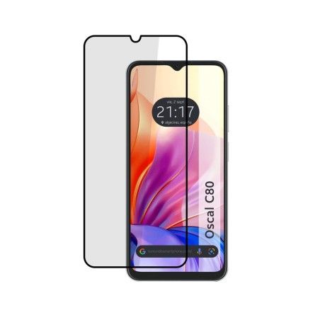 Protector Cristal Templado Completo 5D Full Glue Negro para Blackview Oscal C80 Vidrio