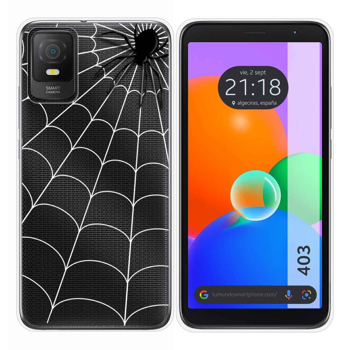 Funda Silicona Transparente para TCL 403 diseño Araña Dibujos