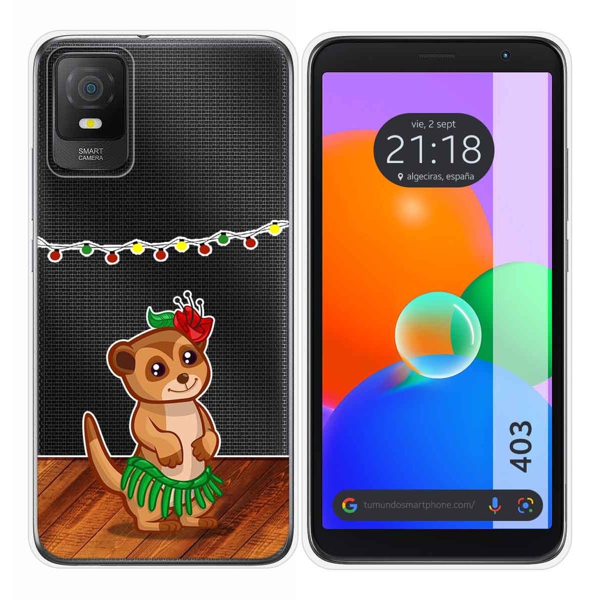 Funda Silicona Transparente para TCL 403 diseño Suricata Dibujos